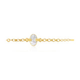 Bracelet Ashanti en chaîne à maillons et nacre ovale - blanc Nacre
