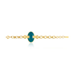 Bracelet Ashanti en chaîne à maillons et nacre ovale - turquoise vert Turquoise vert