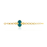 Bracelet Ashanti en chaîne à maillons et nacre ovale - turquoise vert Turquoise vert