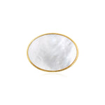 Broche Ashanti en nacre ovale - blanc Nacre