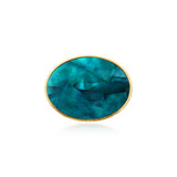 Broche Ashanti en nacre ovale - turquoise vert Turquoise vert