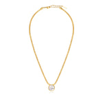 Collier Ashanti en chaîne plate et nacre ronde - blanc Nacre