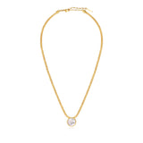 Collier Ashanti en chaîne plate et nacre ronde - blanc Nacre
