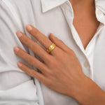 Bague Ashanti ajustable en métal - doré - taille M Dore
