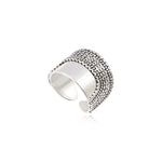 Bague Ashanti large ajustable en métal - argenté - taille M Argent