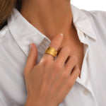 Bague Ashanti large ajustable en métal - doré - taille M Dore