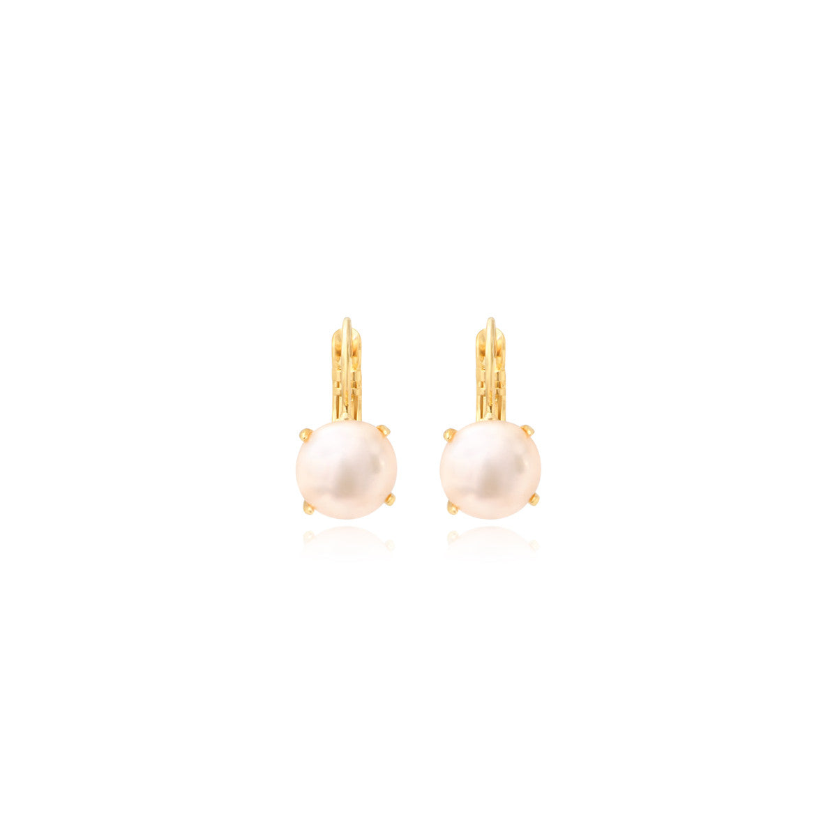 Boucles d'oreilles dormeuses Bysance en métal doré et perle de rivière - perle Perle