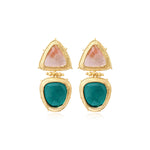 Boucles d'oreilles clip Bysance en métal doré et cabochons articulés - multi Multi