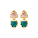 Boucles d'oreilles clip Bysance en métal doré et cabochons articulés - multi Multi
