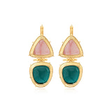 Boucles d'oreilles dormeuses Bysance en métal doré et cabochons articulés - multi Multi