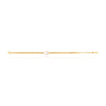 Bracelet Bysance en chaîne dorée et perle de rivière sertie - perle Perle