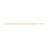 Bracelet Bysance en chaîne dorée et perle de rivière sertie - perle Perle