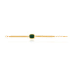 Bracelet Bysance en chaîne dorée et cabochon - vert Vert
