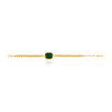 Bracelet Bysance en chaîne dorée et cabochon - vert Vert