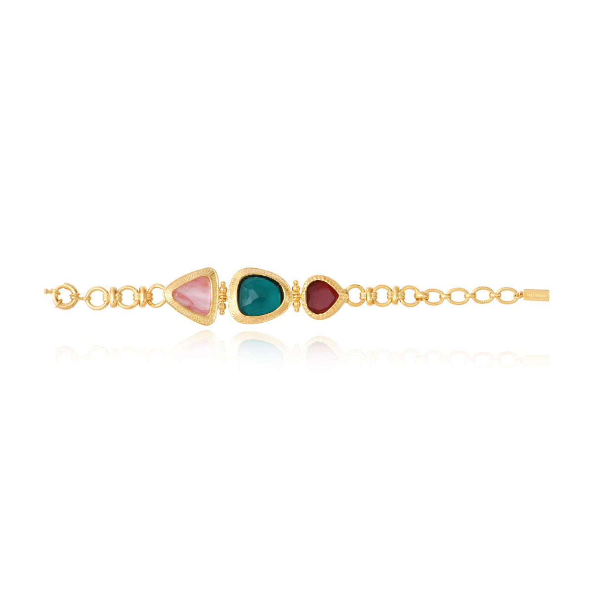 Bracelet Bysance en chaîne à maillons ronds et cabochons décoratifs - multi Multi