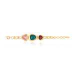 Bracelet Bysance en chaîne à maillons ronds et cabochons décoratifs - multi Multi