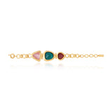 Bracelet Bysance en chaîne à maillons ronds et cabochons décoratifs - multi Multi