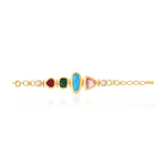 Bracelet Bysance à cabochons multicolores et perles de rivière - multi Multi