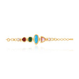 Bracelet Bysance à cabochons multicolores et perles de rivière - multi Multi