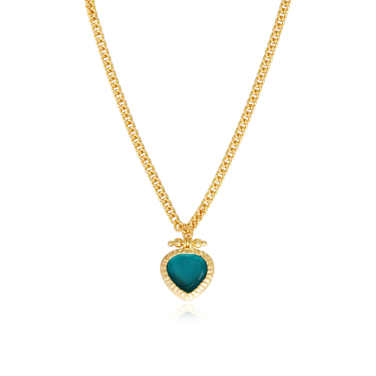 Collier Bysance en métal doré et cabochon poire  - bleu Bleu