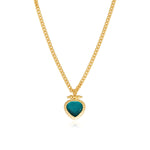 Collier Bysance en métal doré et cabochon poire  - bleu Bleu