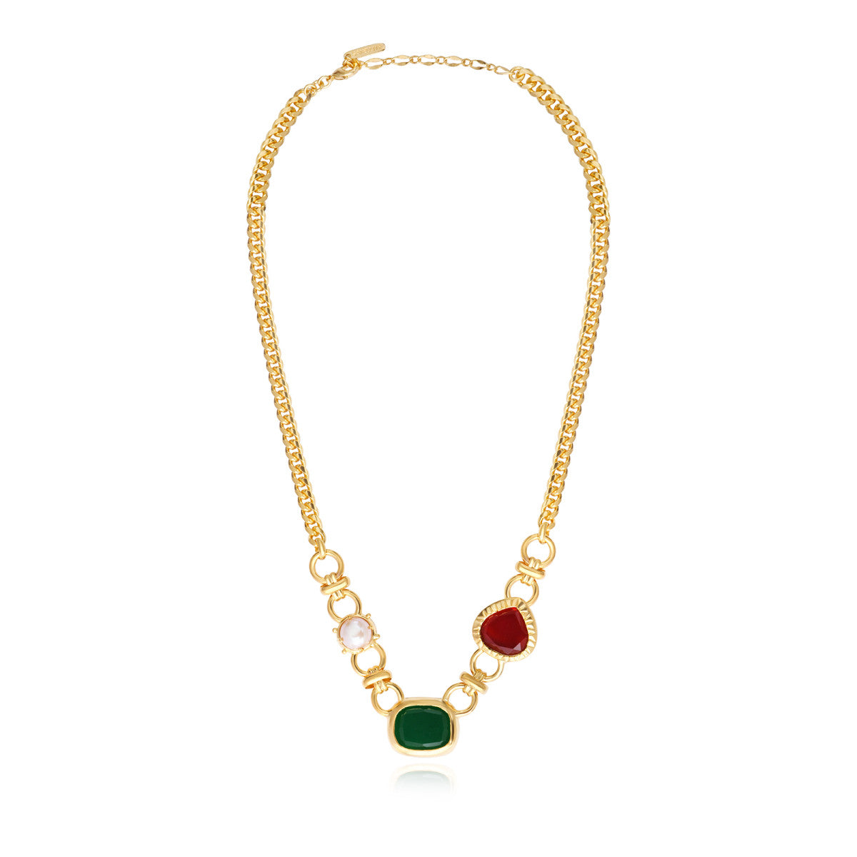 Collier Bysance en métal doré et cabochons - multi Multi