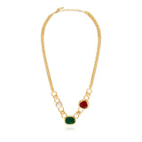 Collier Bysance en métal doré et cabochons - multi Multi