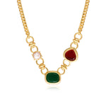Collier Bysance en métal doré et cabochons - multi Multi