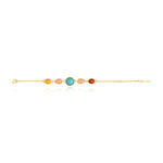 Bracelet Océane en métal doré, cabochons colorés - multi Multi