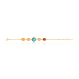 Bracelet Océane en métal doré, cabochons colorés - multi Multi