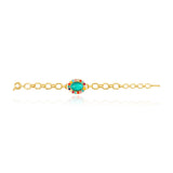 Bracelet Océane à grosses mailles et cabochon ovale serti de strass - multi Multi