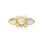 Broche Océane dorée - blanc Blanc