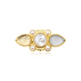 Broche Océane dorée - blanc Blanc