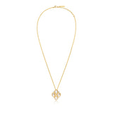 Collier Océane doré à chaîne fine, nacre et strass - blanc Blanc