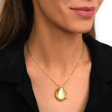 Collier Océane à chaîne fine, pendentif serti de métal doré - blanc Blanc