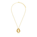 Collier Océane à chaîne fine, pendentif serti de métal doré - blanc Blanc