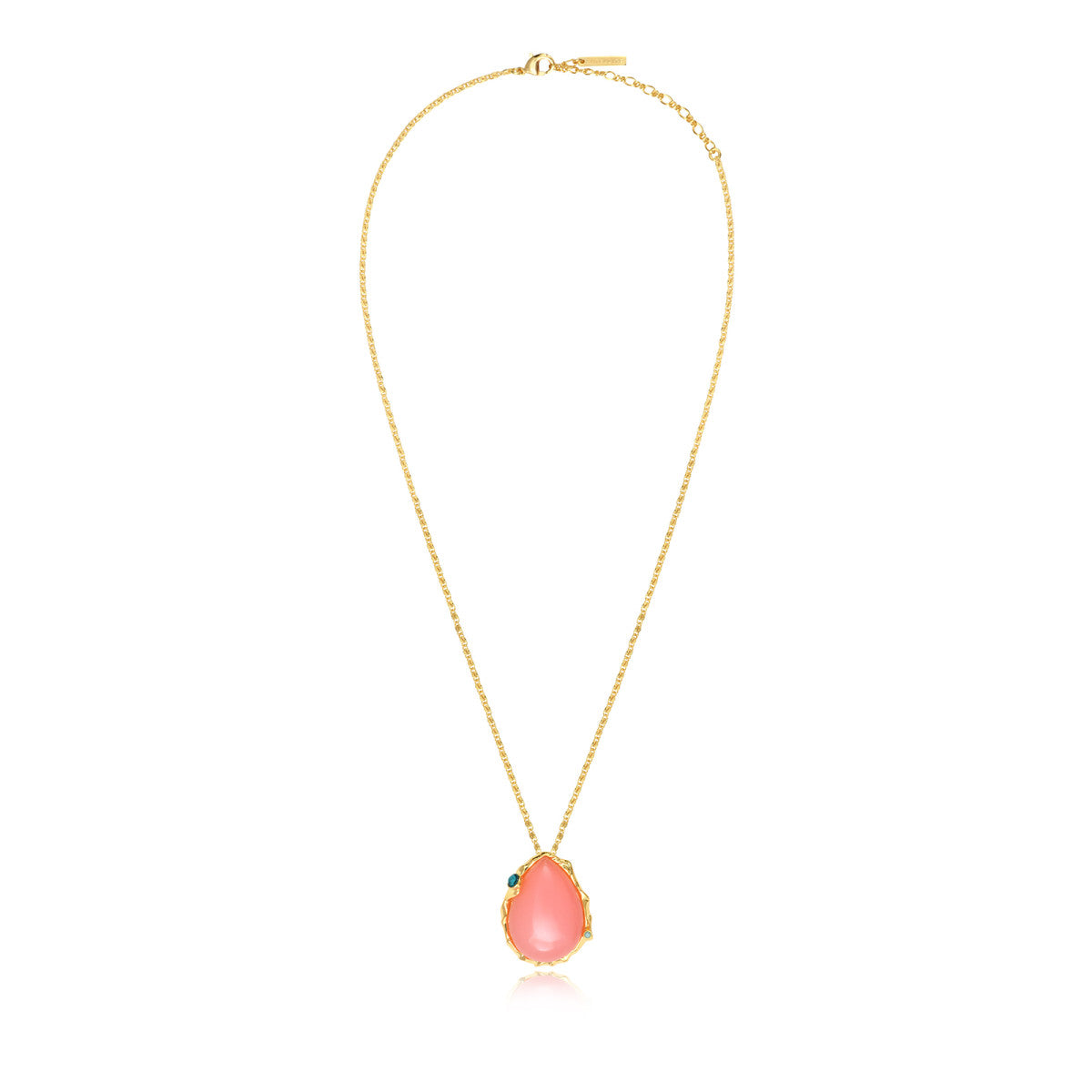 Collier Océane à chaîne fine, pendentif rose pâle serti de métal doré - multi Multi