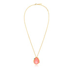 Collier Océane à chaîne fine, pendentif rose pâle serti de métal doré - multi Multi
