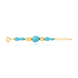 Bracelet Loulou à cabochons turquoise et dorés en résine métallisée émaillée - turquoise Turquoise or