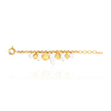 Bracelet Loulou chaîne dorée à éléments irréguliers en résine métallisée blanche et dorée - blanc Or blanc