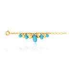Bracelet Loulou chaîne dorée à éléments irréguliers en résine métallisée turquoise et dorée - turquoise Turquoise or