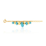 Bracelet Loulou chaîne dorée à éléments irréguliers en résine métallisée turquoise et dorée - turquoise Turquoise or