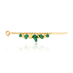Bracelet Loulou chaîne dorée à éléments irréguliers en résine métallisée verte et dorée - vert Vert or