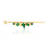 Bracelet Loulou chaîne dorée à éléments irréguliers en résine métallisée verte et dorée - vert Vert or