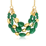 Collier Loulou multirangs en résine métallisée verte et dorée - vert Vert or