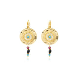 Boucles d'oreilles dormeuses Dakota en métal doré et pierres gemmes - multicolore Multi