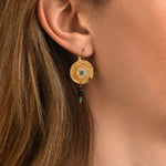 Boucles d'oreilles dormeuses Dakota en métal doré et pierres gemmes - multicolore Multi