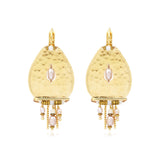Boucles d'oreilles dormeuses Dakota en métal doré perles et nacre - blanc Perle de riviere