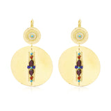 Boucles d'oreilles dormeuses Dakota en métal doré et gemmes - multicolore Multi