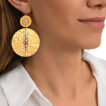 Boucles d'oreilles dormeuses Dakota en métal doré et perles de rivière - blanc Perle de riviere
